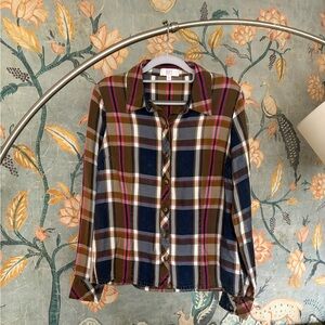 New Kut from the Kloth Multicolor Plaid Shirt Small